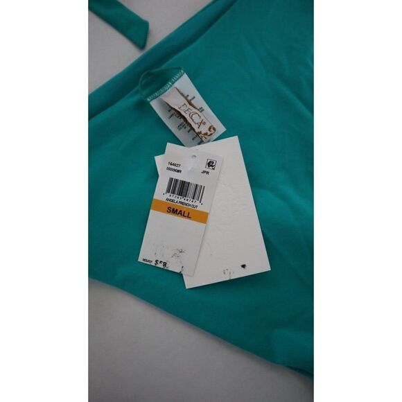 Becca x Rebecca Virtue Sz S Green Socialite Ruffle Top/French Cut Bikini Bottom - Picture 6 of 9